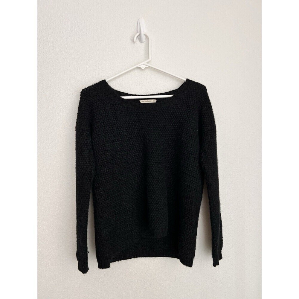Marine Layer Black Chunky Knit Sweater Women’s Size XS Alpaca Wool Thick